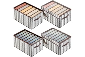 zhongko Kleiderschrank Organizer 6/7 Grids Faltbar Schrank Organizer Kleiderschrank 4 Pcs Schubladen Ordnungssystem Schubladen Organizer für Jeans, Hosen,Pullover, Hemden (Chidori Gitter-4 Pcs)