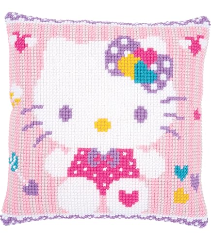 Hello Kitty Kreuzstichkissen - Vorgedruckt Für Sofortigen Stickspaß