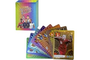 PfirstDa 55 PCS Cartes de Football, Football Cartes à Collectionner Or pour Fans Adolescents et Adultes