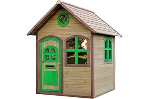 AXI - PRAGMA BV AXI Spielhaus Julia aus FSC Holz | Outdoor Kinderspielhaus für den Garten in Braun & Grün | Gartenhaus für Kinder mit Fenstern