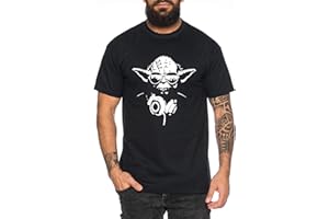 TEE KIKI Yoda - T-Shirt pour Homme DJ Yoda Jedi Ritter The Empire Turntables Music Rave House Trance Techno Geek