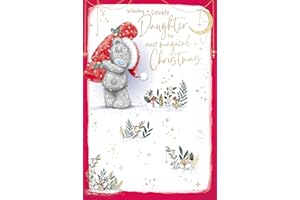ME TO YOU BEAR Me To You Tatty Teddy Luxury Christmas Card For Daughter, Tatty Teddy Bear With Christmas Cracker 6x9ins - Official Collection