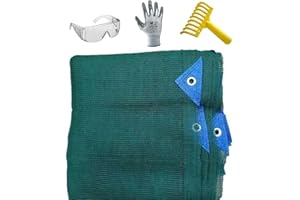 PINTO FERRAMENTA E-COMMERCE Rete Telo Raccolta Olive PINTO FERRAMENTA Telone Pesante 90 gr/mq con Occhielli e Bordi Rinforzati in Omaggio Occhiali Guanti e Rastrello per Raccolta Noci Mandorle Pistacchi Frutta Secca (6x12)