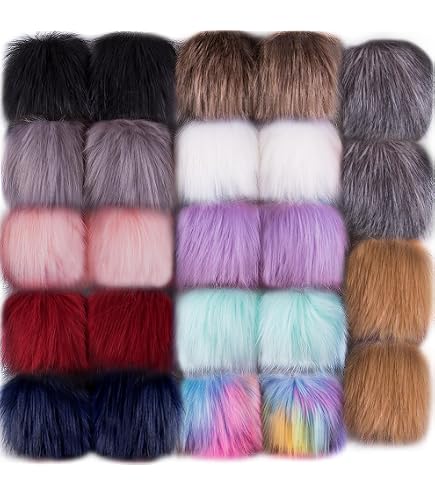 Wohnkult Set 3 Pompon In Pelliccia Sintetica - Diametro 15-17 Cm Per