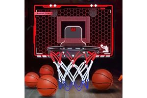 FIYCATPSA Mini Basketball Hoop for Kids,Sports Toys for 3 4 5 6 7 8 9 year olds,with 4 Balls Led Lights Automatic Scoring mini hoop,Indoor Basketball Hoop,Basketball Gifts for Boys and Girls (red)