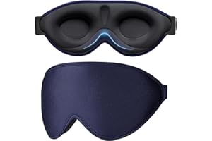 Gritin Antifaz para Dormir, Anti-Luz, Máscara de Dormir para Mujer y Hombre, 3D Diseño Sin Rastro & Sin Presión Ocular Sleep Mask, Ultrasuave & Cómodo con Tapones para Dormir, Viajar