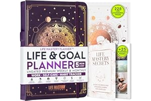 FREEDOM MASTERY Life Mastery Planer – 12-miesięczna podróż, aby osiągnąć swoje cele, zwiększyć produktywność, pasję, sukces i szczęście