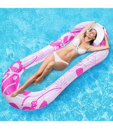 Zoutpy Aufblasbares Schwimmbett – Luftige Poolmatratze Mit Kopfstütze Für Strand & Garten