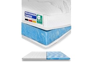 ‎AM QUALITÄTSMATRATZEN Premium Gelschaum-Topper 180x200 cm mit RG 50 - Hochwertiger Lyocell-Bezug - Antirutschfunktion - Umlaufendes Klimaband - Qualität Made in Germany - Gel-Topper 180 x 200