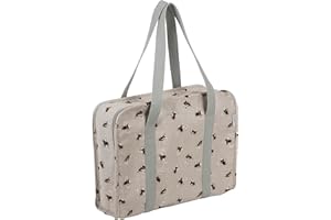 Hobby Gift Projektkoffer – Aufbewahrungstasche zum Nähen, Basteln, Stricken für Unterricht und Reisen, 3 Kunststoffeinsätze für Zubehör und Organisation – 100% Baumwolle, 34 x 28 x 12 cm