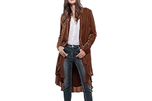 R.Vivimos Women's Velvet Ruffle Coat Slim-Fit Suit casual Jacket Fashion Classic Swallowtail Hem