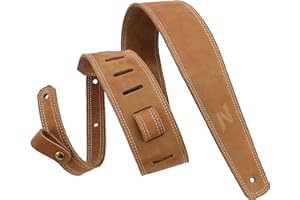 Nefelibata sangle de guitare en cuir 2,5" avec rembourrage en mousse, pour guitares acoustiques, basses et électriques