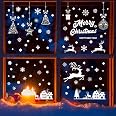 Stickers Fenêtre Noël Réutilisables - 9 Feuilles Bonhomme De Neige, PVC électrostatique, Déco Intérieur
