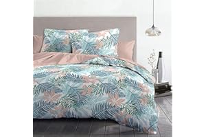 Home Linge Passion Poszwa na kołdrę, 3-częściowy, 100% bawełna, 57 nici/cm², 240 x 260 cm, Amazonie Pastel