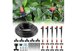 AOUQEE Sistema de Riego por goteo Quick-Connect, 20M kit riego por goteo para Jardin Invernadero Césped Patio Terraza huerto