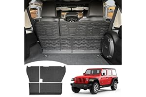 Utiiy Seat Back Cover Compatible with 2018-2025 Jeep Wrangler JL Unlimited 4 Door 4X4, Cargo Mat All-Weather Protection Cargo Liner Rear Trunk Liner for 2024 Jeep Wrangler JL/JLU Accessories