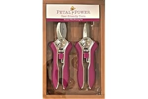 Petal Power Ladies Gardening Mini Pruner Secateurs Set - Two Razor Sharp Purple Ladies Garden Secateurs - Bypass & Trimmer Ladies Secateurs - Best Gardening Gift for women. (Purple)