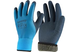 Rainberg Waterproof Thermal Winter Work Gloves, Fleece Liner Insulated Warm for Cold Weather, Work Gloves with Superior Grip, Gardening Outdoor, Car Washing, Fishing, Multipurpose. (Blue, L)