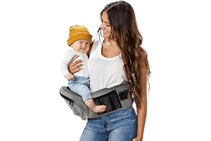 Tushbaby - Safety-Certified Hip Seat Baby Carrier - Mom’s Choice Award Winner, Seen on Shark Tank, Ergonomic Carrier for Newborns & Toddlers, Grey