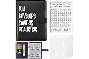 Peevisap 100 Envelope Saving Challenge, A5 Sparbuch für Geld Challenge, Geldsparmappe, Geld Sparen Challenge, Geld Sparen Challenge, Für Paare,Schule und Zuhause