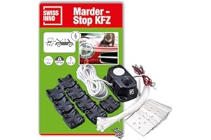 SWISSINNO Marten Stop Car Kit - Ultrasonic + High-Voltage Platelets - Protects Engine from Marten Damage - Waterproof - 12V Car Battery Operated - Automatic Power Cut-Off