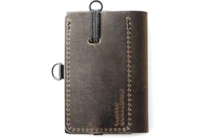 FOCX ® Advanced - Mini portfel ze skóry na karty, monety i banknoty, mały portfel, Slim Wallet z zaczepem, miejscem na karty, etui na karty dla mężczyzn i kobiet | Made in Germany (czarny), brązowy,