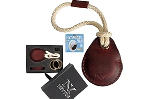 NY NEYYOS NEYYOS® - Airtag Anhänger aus Echtem Leder, Air Tag Tracker, Hülle Tragbar & Schlüsselanhänger, Schutzhülle Schlüsselfinder, Holder, Keychain Halter Case für Schlusselbund