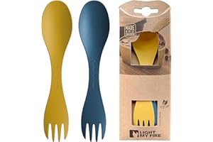 LIGHT MY FIRE Swedish Spork Little 2-Pack - Posate da campeggio per Bambini Combo Forchetta Cucchiaio Portatile 2 in 1 Posate Riutilizzabili da Viaggio