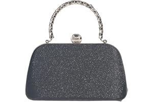 MICHELLE MOON Handtasche Damen Klein Elegant mit Glitzer | Clutch Glitzer für Hochzeit, Party und besondere Anlässe | Handtasche Damen mit abnehmbarer Schulterkette