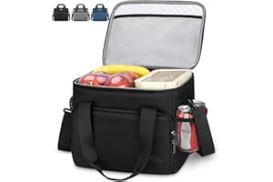 Lubardy 15L Kühltasche Klein Faltbar Kühlkorb Thermotasche Wasserdicht Kühlbox Picknicktasche Lunchtasche Isoliertasche Schwarz