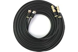 Twin Satellite Shotgun Coax Cable Extension Kit with Pre Fitted Professional Compression F Connectors for Sky Q | Sky HD | Sky+ | Freesat | By Inbrackets (10 Metres, Black)