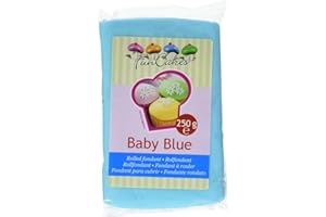 ‎FUNCAKES FunCakes Fondant Baby Blue: Baby Blau Farbe, Einfach zu Verwenden, Glatt, Elastisch, Weich und Schmeidig, Perfekt zum Dekorieren von Torten, Halal, Koscher und Glutenfrei. 250 g