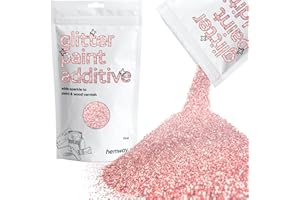 Hemway Glitter Paint Additive - Light Rose Gold | Fine Metallic Flakes for Adding Sparkle to Paints & Wood Varnish | Add to Emulsion, Acrylic & Latex for Indoor Sparkly Walls | 100 g