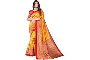 TreegoArt Fashion Damen Art Seide Anlass tragen Prnited Saree mit ungesticktem Blusenteil