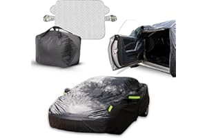 Buho Boost Classic - Telo Auto 100% Impermeabile con Parasole Incluso - Telo Copriauto Da Esterno con 2 Zip Strategiche - Protezione Completa Pioggia/Neve/UV/Polvere - Misura Universale Auto SUV