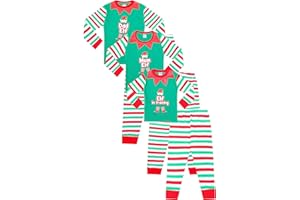 THEPYJAMAFACTORY Pijama de Elfo Familia de Navidad PJs - Papá Elfo, Mamá Elfo, Elfo en Entrenamiento