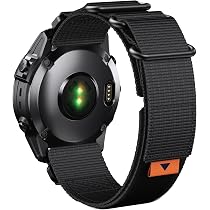 Bracelet Nylon 22mm Pour Garmin Fenix 6/7/5, Forerunner 935/945 - Noir Gris, Réglage Velcro, Respirant