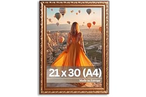 VictoR antiker - kunstvoller Fotorahmen „Chagall“ in Braun Gold - 21x30 cm (A4) Deko Bilderrahmen 20x30 Vintage - geeignet für Urkunden - Bilderrahmen Braun A4 - Barock