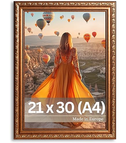 ASTRDECOR Bilderrahmen 28x35cm Vintage - Bronze-Gold Für Wand & Tisch