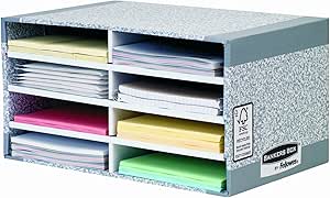 Bankers Box System Schreibtischmanager (8 Fächer) 5 Stück grau/weiß