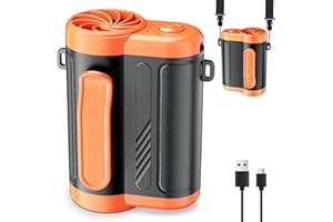 Pakinui Ventilador de cintura portátil, recargable ventilador de clip con 4000 mAh y 3 velocidades, abanico de cintura de cuello portátil para actividades al aire libre
