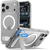 Spigen iPhone 17 Pro Max ile Uyumlu MagSafe Kılıf Ultra Hybrid S Mag Fit Metal Stand &ouml;zellikli Sararmaya Dayanıklı Beyaz Şeff