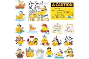 JoyAura Duck Cruise Door Magnets - 20 Pcs Yellow Magnetic Stickers Large Ship Cabin Decorations Cute Animal Magnet Stateroom Accessories for Party Refrigerator Locker Decals Summer Carnival Decor
