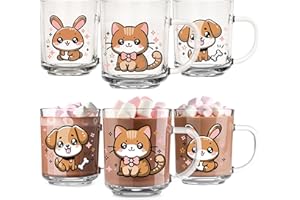 Glasmark KROSNO 1992 Vasos para Niños Set de 6 Vasos de Cristal 230 ml con Motivos de Animales Transparentes Apto para Lavavajillas