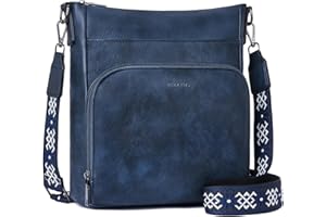 Roulens Crossbody Bags for Women,Soft Vegan Leather Medium Shoulder Handbags Travel Purse with Front Zipper Wallet Pocket