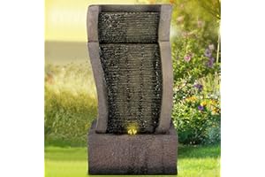 AMUR profi-pumpe.de, Decorative Indoor Fountain, 230 V, Waterfall Water Feature for Garden, Garden Pond, Patio, Balcony, Decorative