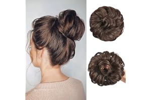 AOMIG Messy Bull Hair Stycke, Uppdohair, Lockiga Våiga Stykce, Bull Hair Scrunchies, Falskt Hår Accessoires för kvinnor och flickor