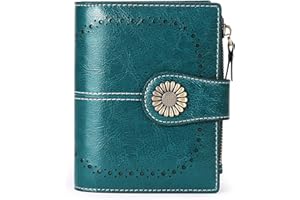 SENDEFN Bifold Purse Card Holder Wallet Genuine Leather RFID Blocking Wallet for Women with 16 Card Slots