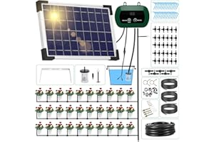 YAHAMOO Solar Bewässerungssystem 300 Automatische BewäSserung Modi, Automatische Bewässerungssystem Garten mit 30M Tropfschlauch, Bewässerungssystem für Topfpflanzen, Garten, Balkon Pflanzen, Gewächshaus