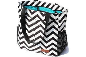 ESVAN Borsa a tracolla grande, con tasche multiple, motivo floreale, impermeabile, per palestra, escursionismo, picnic, viaggi, spiaggia e uso quotidiano